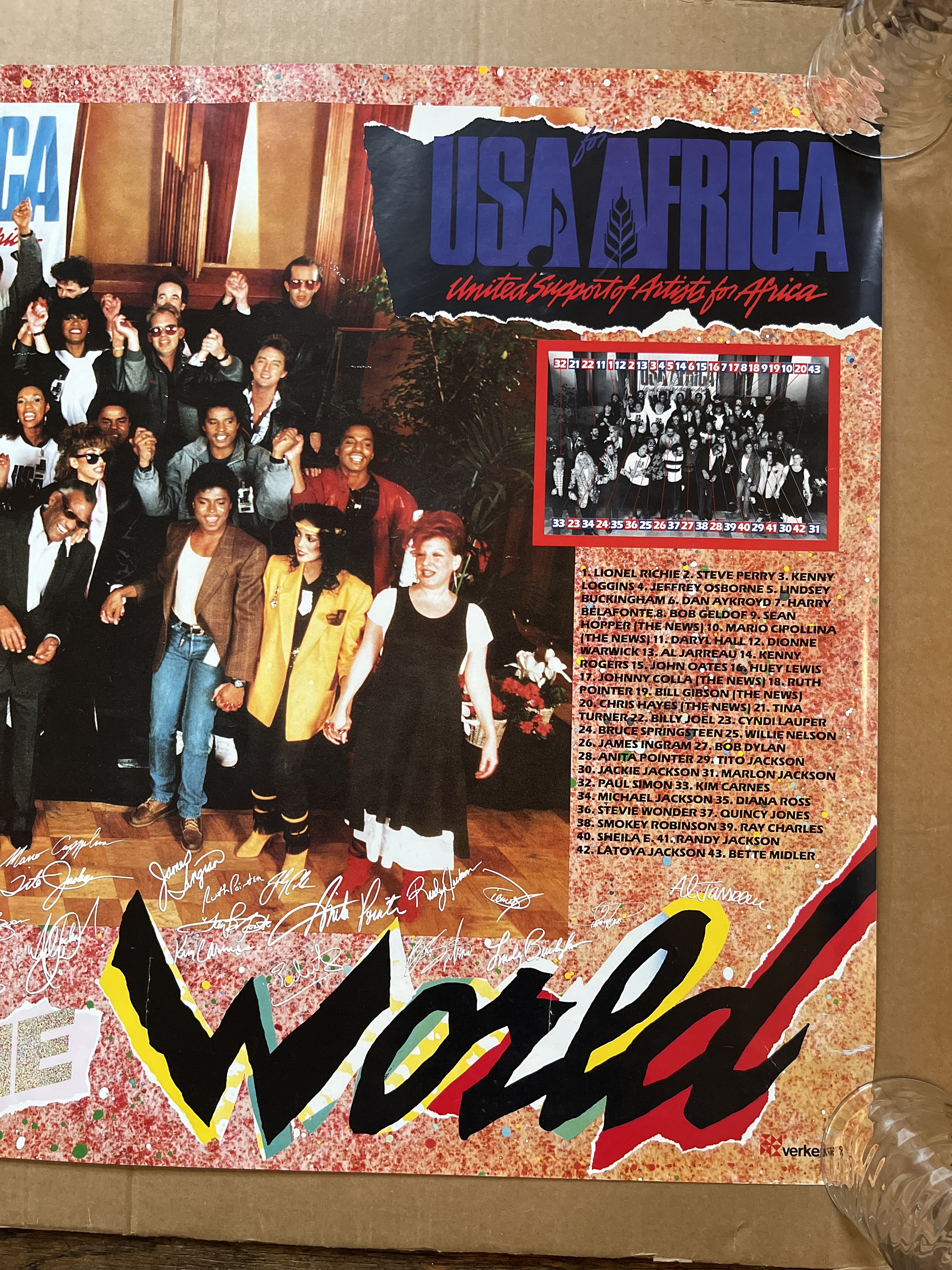 Vintage Poster We Are the World Music Memorabilia 1980s - Etsy