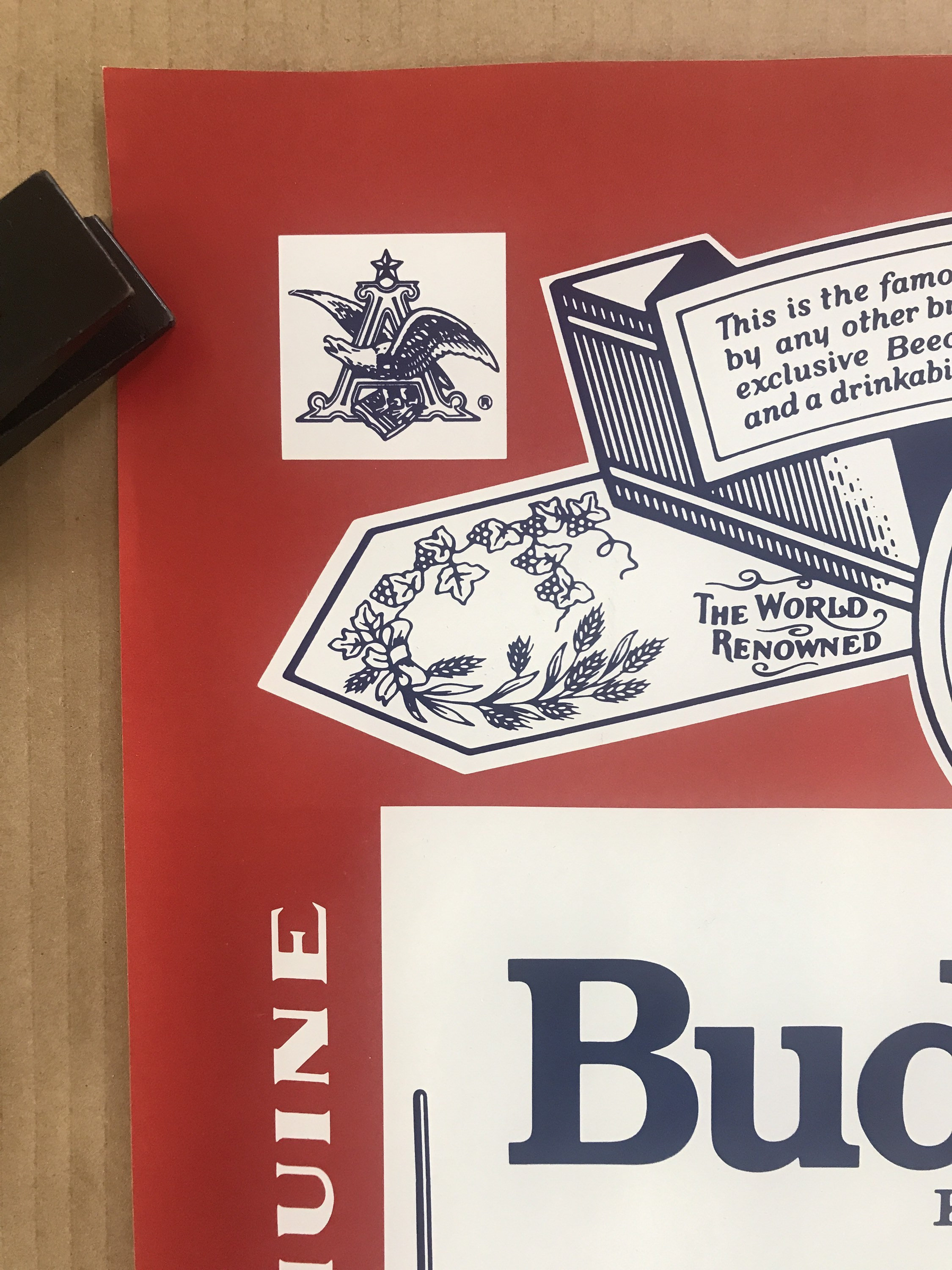 Vintage original 1980s 1987 Budweiser logo bar sign pinup Anheuser Bush  promo ad poster rey de las cervezas - Etsy México