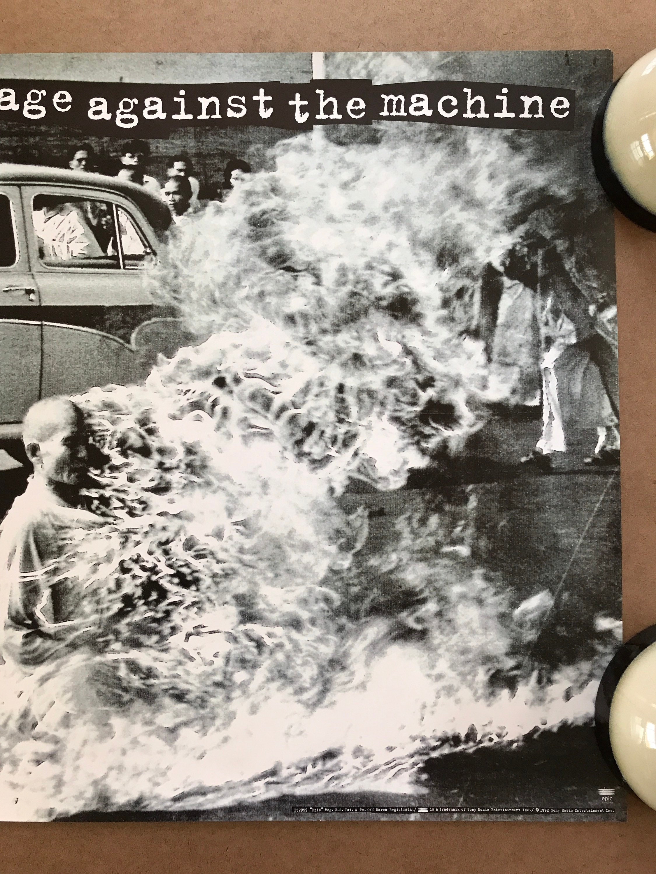 Vintage Original 1990s Rage Against the Machine Poster 1992 Sony