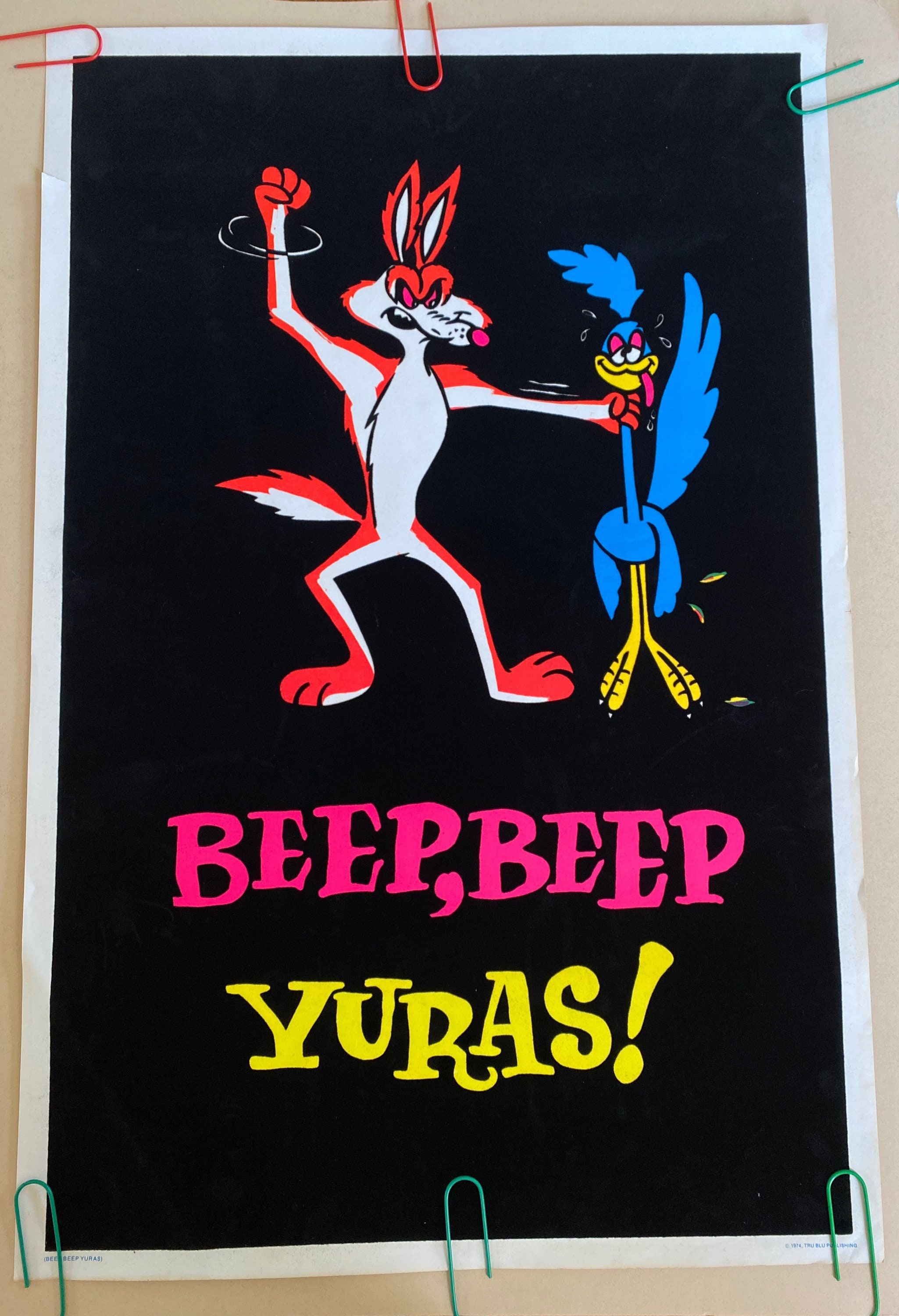 Vintage Poster Bleep, Bleep Yuras” Original Vintage Blacklight