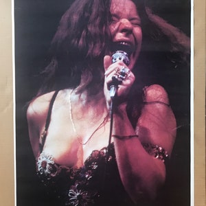 Vintage original 1972 Janis Joplin 1943-1970 cartel concierto de música rock recuerdos Headshop Platt