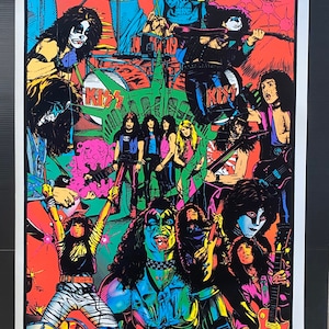 Kiss Comics original vintage blacklight velvet poster