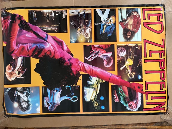 Led Zeppelin Vintage Poster Music Memorabilia Photo Collage 1980s