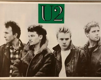 Original Vintage Poster U2 music memorabilia rock band pinup 1980s group shot