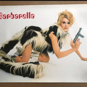 Vintage original de la década de 1990 Jane Fonda Barbarella póster de la película de 1998 recuerdos de la película
