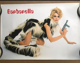 Vintage original 1990s Jane Fonda Barbarella poster 1998 movie memorabilia