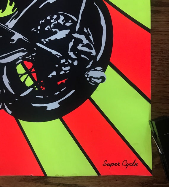 ヴィンテージ オリジナル 1970 年代 スーパー サイクル ブラックライト