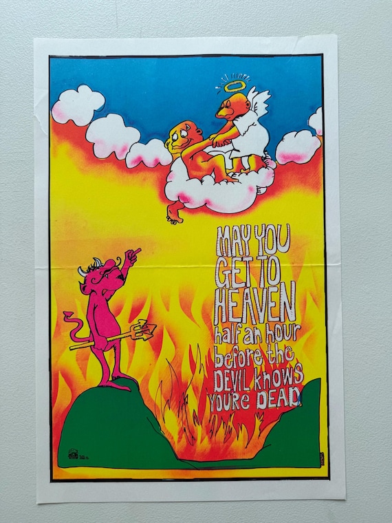 【レア】【サイン入りポスター】垂涎 Desire4 D4 May You Get to Heaven Before Devil Knows You're Dead Vintage