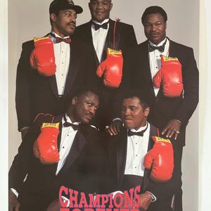 Cartel original de la leyenda del boxeo Champions Forever de la década de 1980 Ali Frazier capataz starline