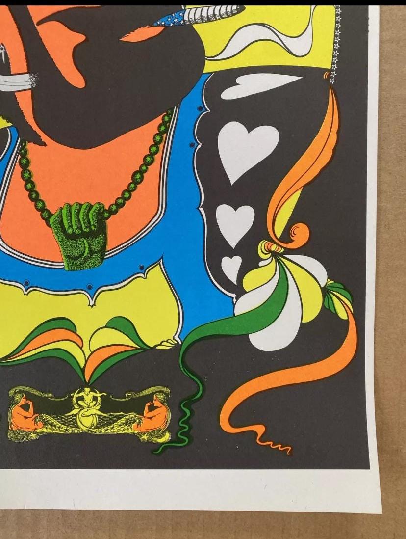 Keep A Puffin Blacklight Poster Vintage Original Zig Zag Afro