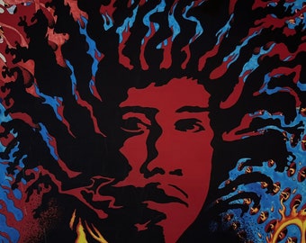 ジミ・ヘンドリックス／ブライアン・ジョーンズ 24×36インチ ロール式