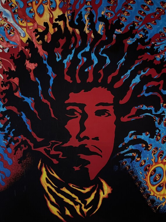 ビンテージポスター ジミヘンドリックス イラスト 抽象芸術