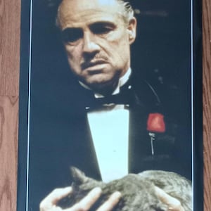 ゴッドファーザーのポスター 猫を抱く マーロン・ブランド 巨大なドア