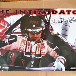 Póster vintage de Dale Earnhardt, el intimidante, coche de carreras de NASCAR, coche de carreras 1998