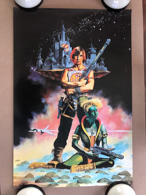 Vintage Original 1980s Galaxy Warrior Poster 1985 Athena
