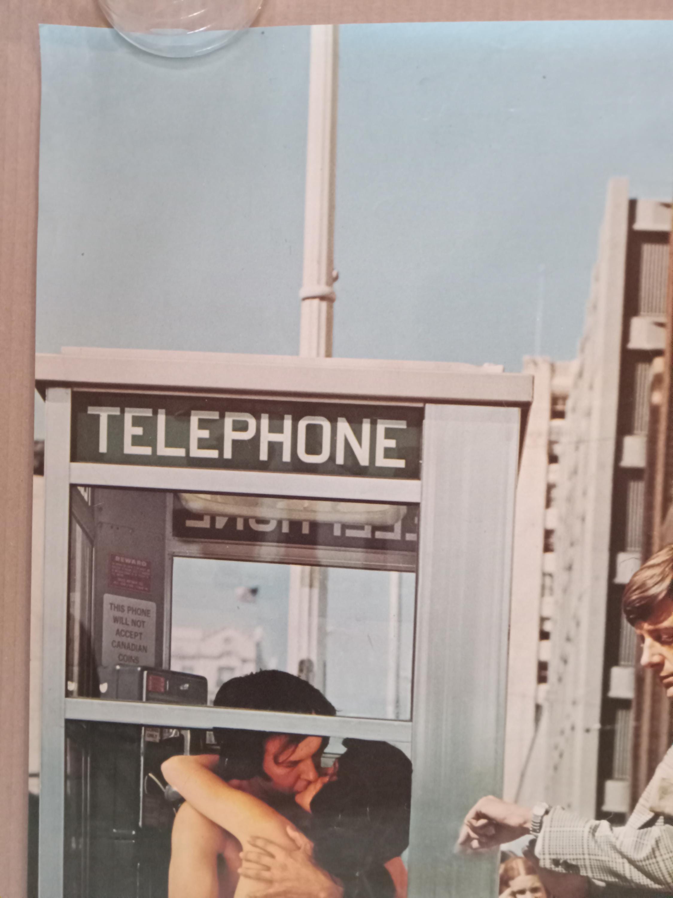 Vintage Original Telephone Booth Poster 1970s Humorous Street 