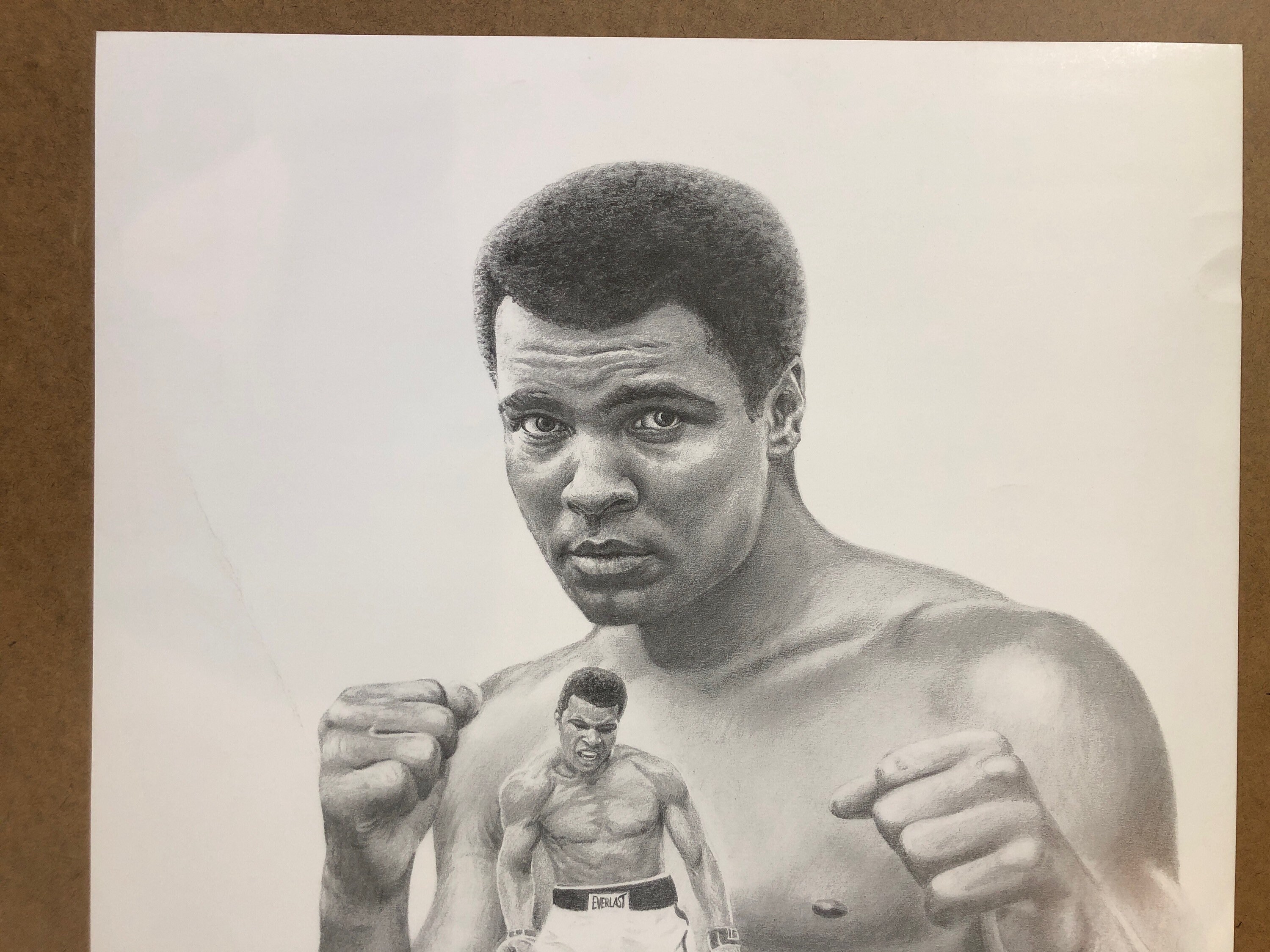 Muhammad Drowing Muhammad Ali Vintage Poster Illustration Drawing Style Boxing Boxer Gym ...