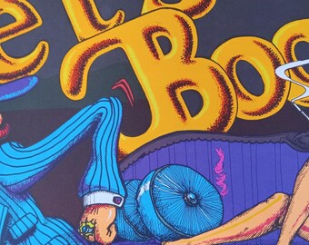 Vintage Original 1972 Let's Boogie Poster B Hofmann 70s Blacklight