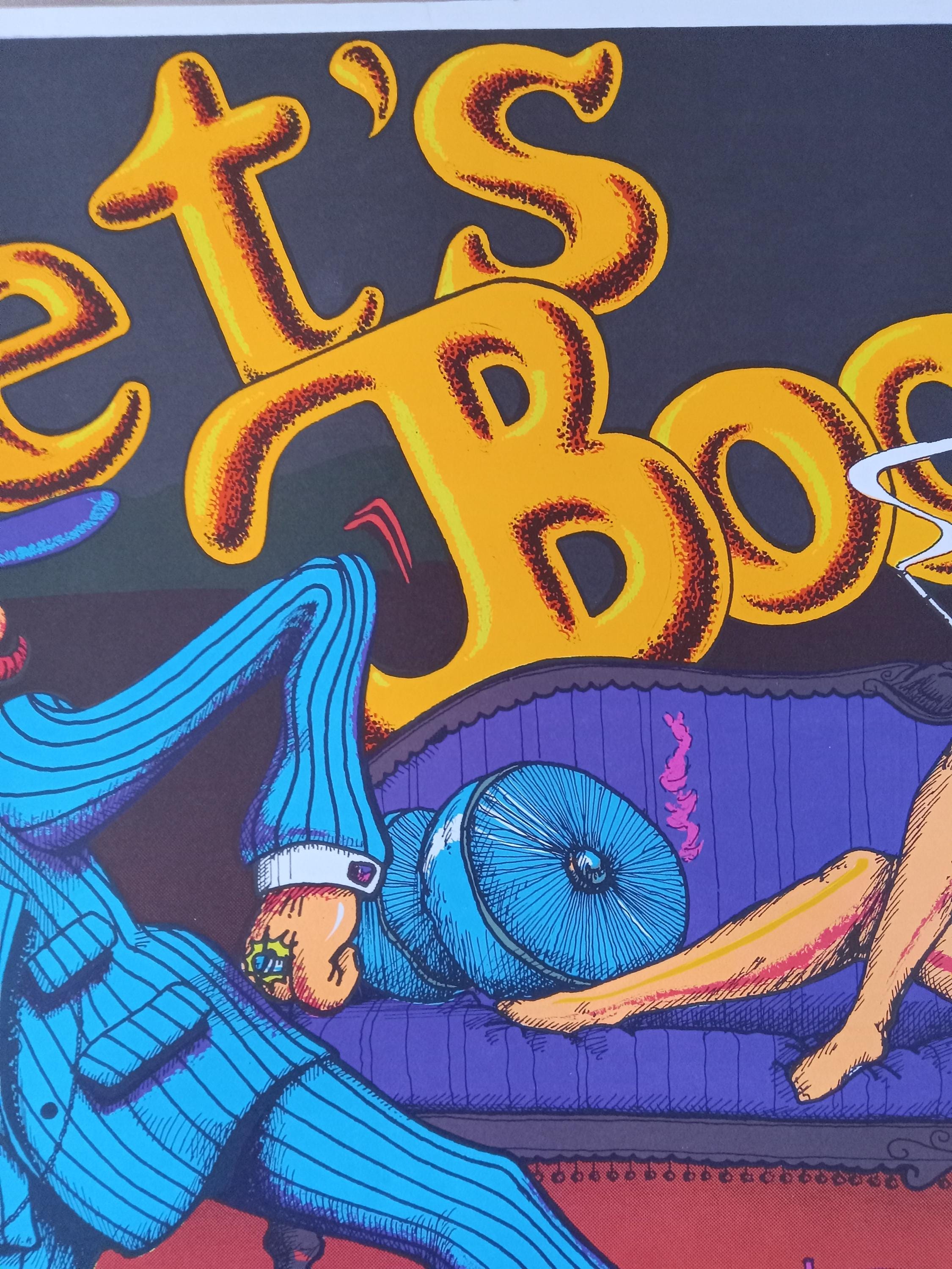 Vintage Original 1972 Let's Boogie Poster B Hofmann 70s Blacklight