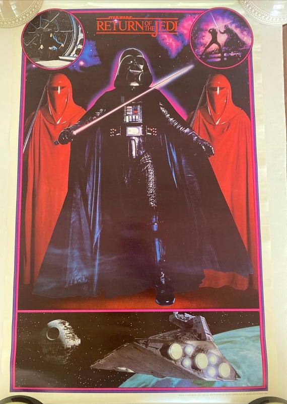 Original Vintage Star Wars Poster Return of the Jedi Darth Vader