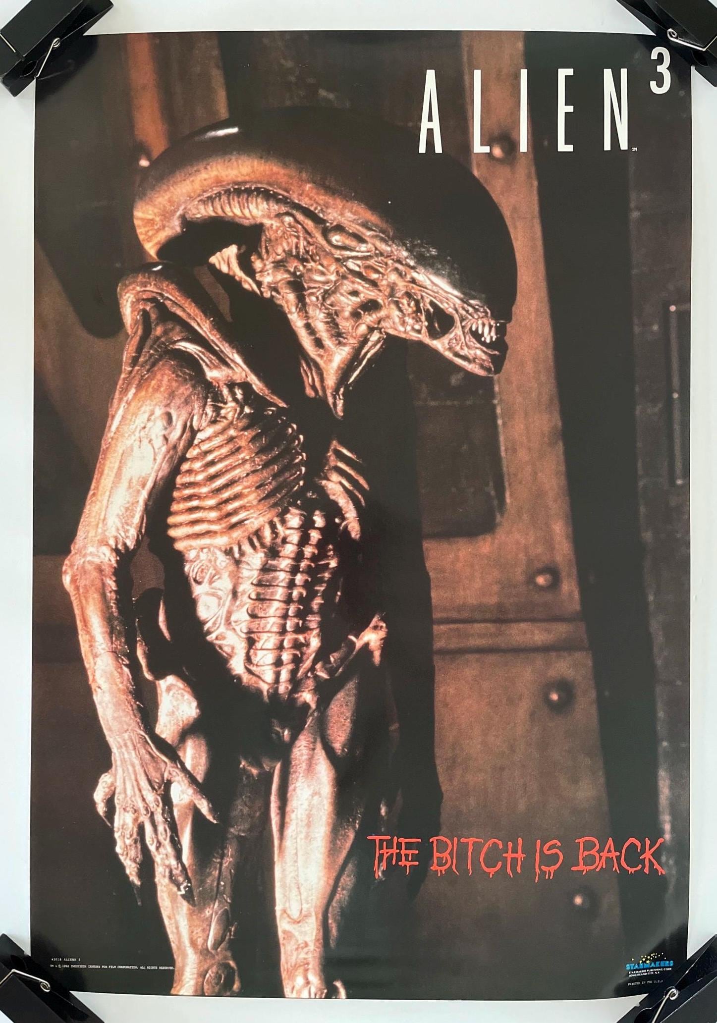Original Vintage 1992 Alien 3 Sci-fi Fantasy Movie Poster 90s