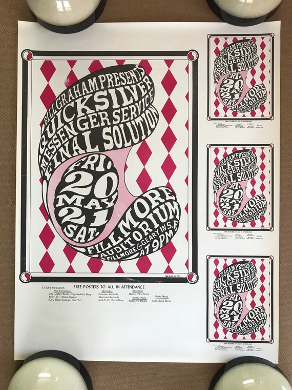 1970 年代のヴィンテージ ビル グラハムがポスター コラージュを発表