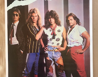 Vintage original 1980s Van Halen group shot pinup rock music memorabilia poster