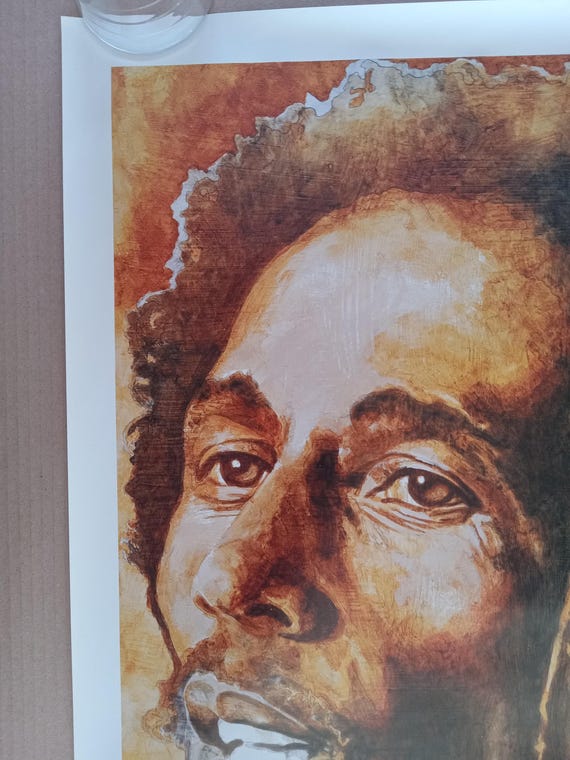 ボブマーリー　絵画 ボブ・マーリー ビンテージ ポスター イラスト 描画スタイル