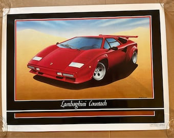 ランボルギーニ カウンタック ポスター レッド 1970年代 クラシック