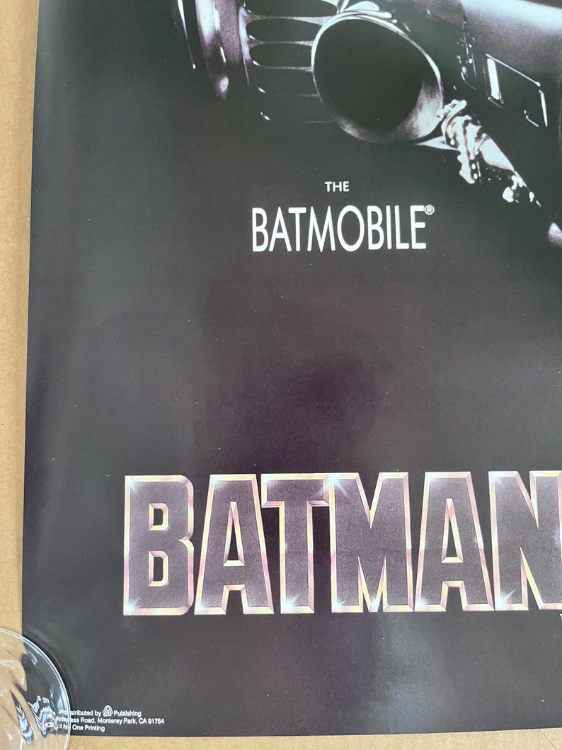 Batmobile Vintage Poster 1989 Dc Comics Bat Car Large Television Movie ...