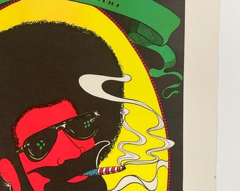 Keep A Puffin Blacklight Poster Vintage Original Zig Zag Afro Man 