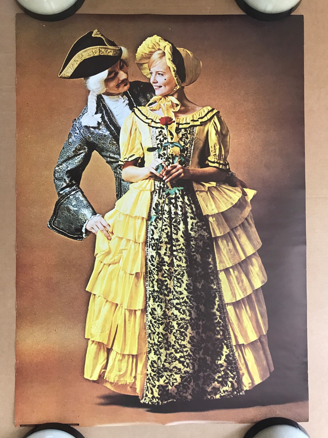Vintage Original 1970s Real Gentleman Victorian Couple Poster Double