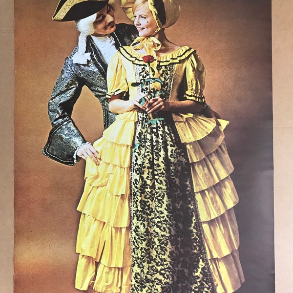 Vintage original 1970s Real Gentleman Victorian couple poster double sided naked butts nudes