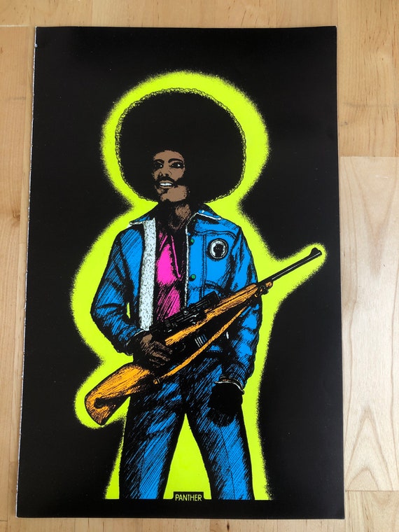 Tiger Lady Black Panther Blacklight Poster Pin-up Print Double