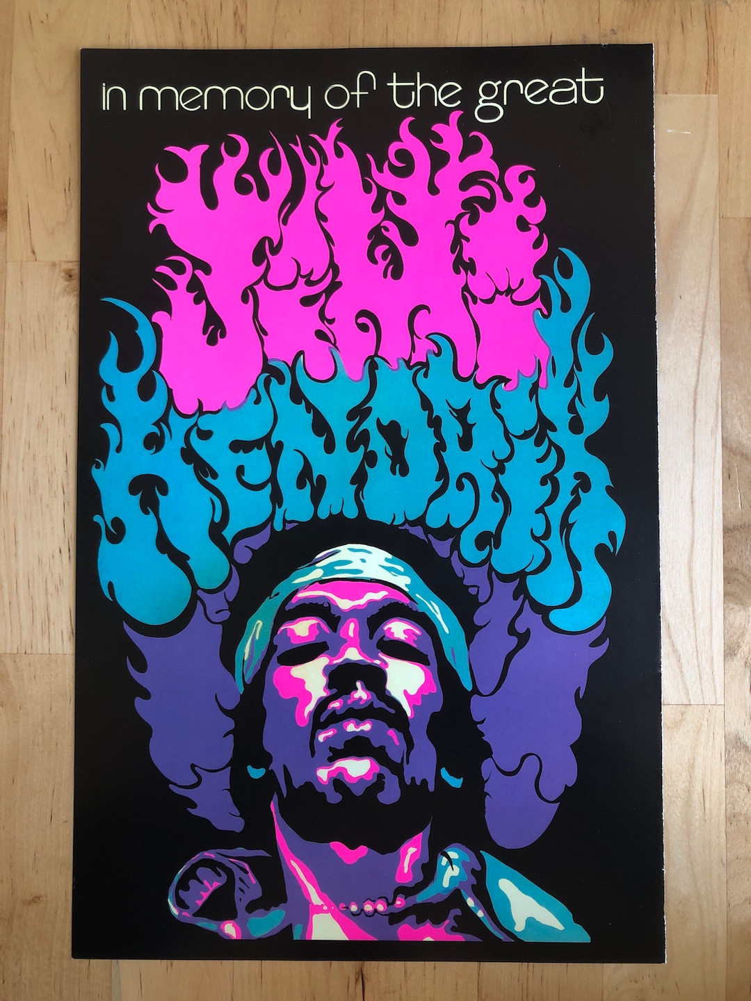 Jimmy Hendrix Untitled Blacklight Poster Pin-up Print Double Sided