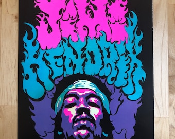 lil' black ポスター Jimmy Hendrix Untitled Blacklight Poster Pin-up Print Double Sided
