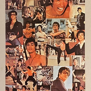 Bruce Lee Cartel vintage película escena fotografía collage karate artes marciales foto 1970'S osp Cartón