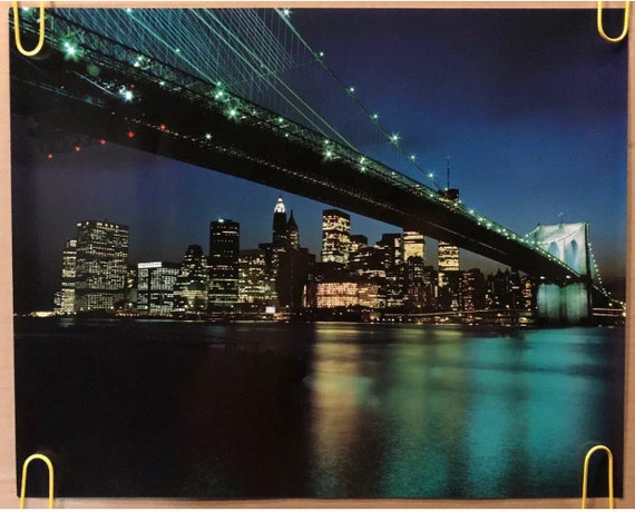 Brooklyn Bridge Poster New York City Cityscape 1980s Skyline NY - Etsy