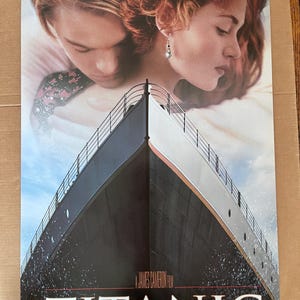 Póster de la película Titanic original vintage Leonard DiCaprio Kate Winslet 1990