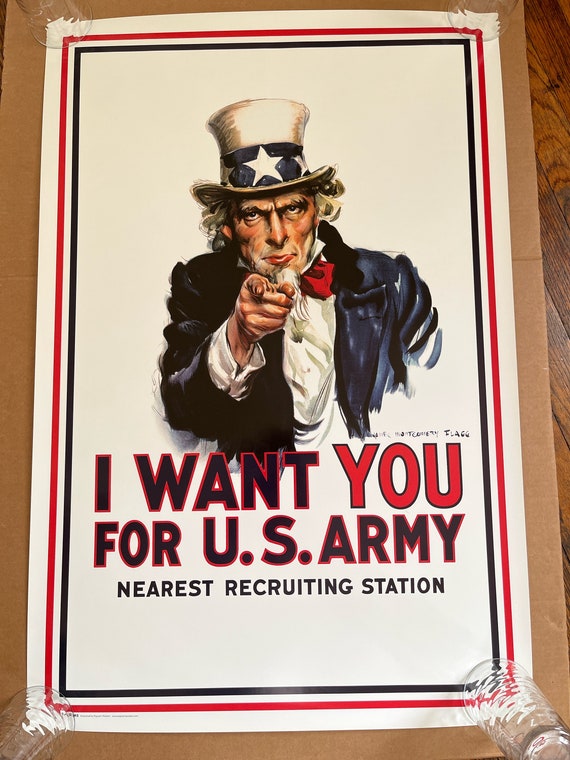 I Want You Poster Uncle Sam James Montgomery Flagg Recruiting Army