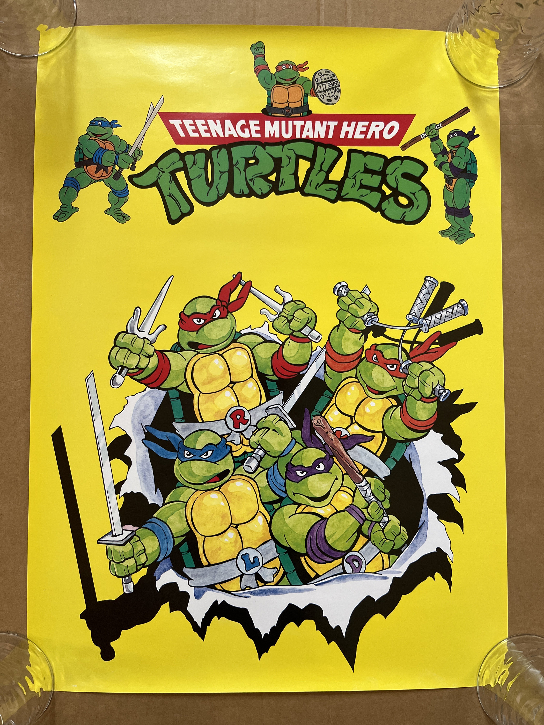 Vintage Poster Teenage Mutant Ninja Turtles 1990s Cartoon