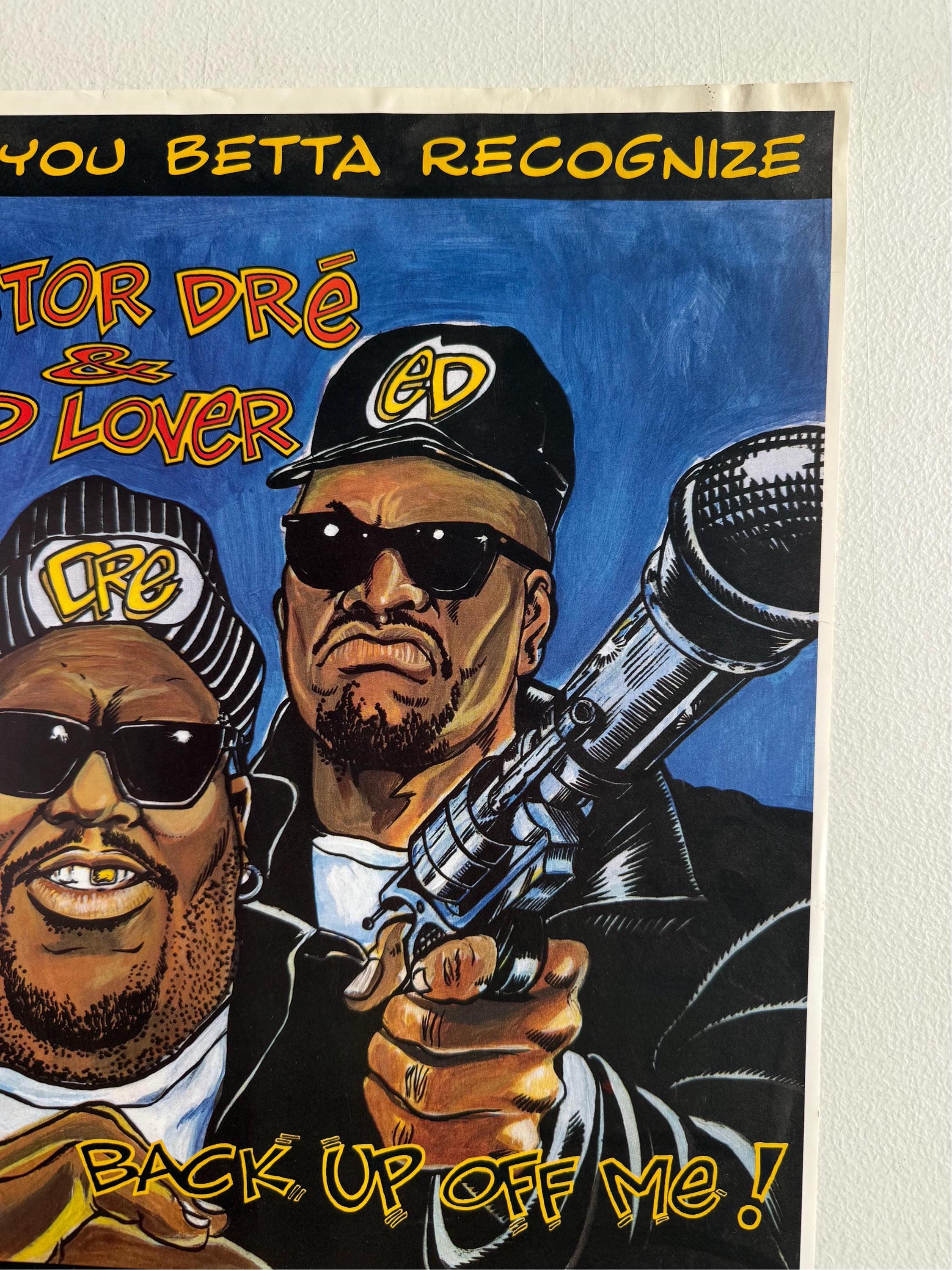 Doctor Dre and Ed Lover Back up off Me Vintage Poster Hip Doctor Dre and Ed Lover Back up off Me Vintage Poster Hip