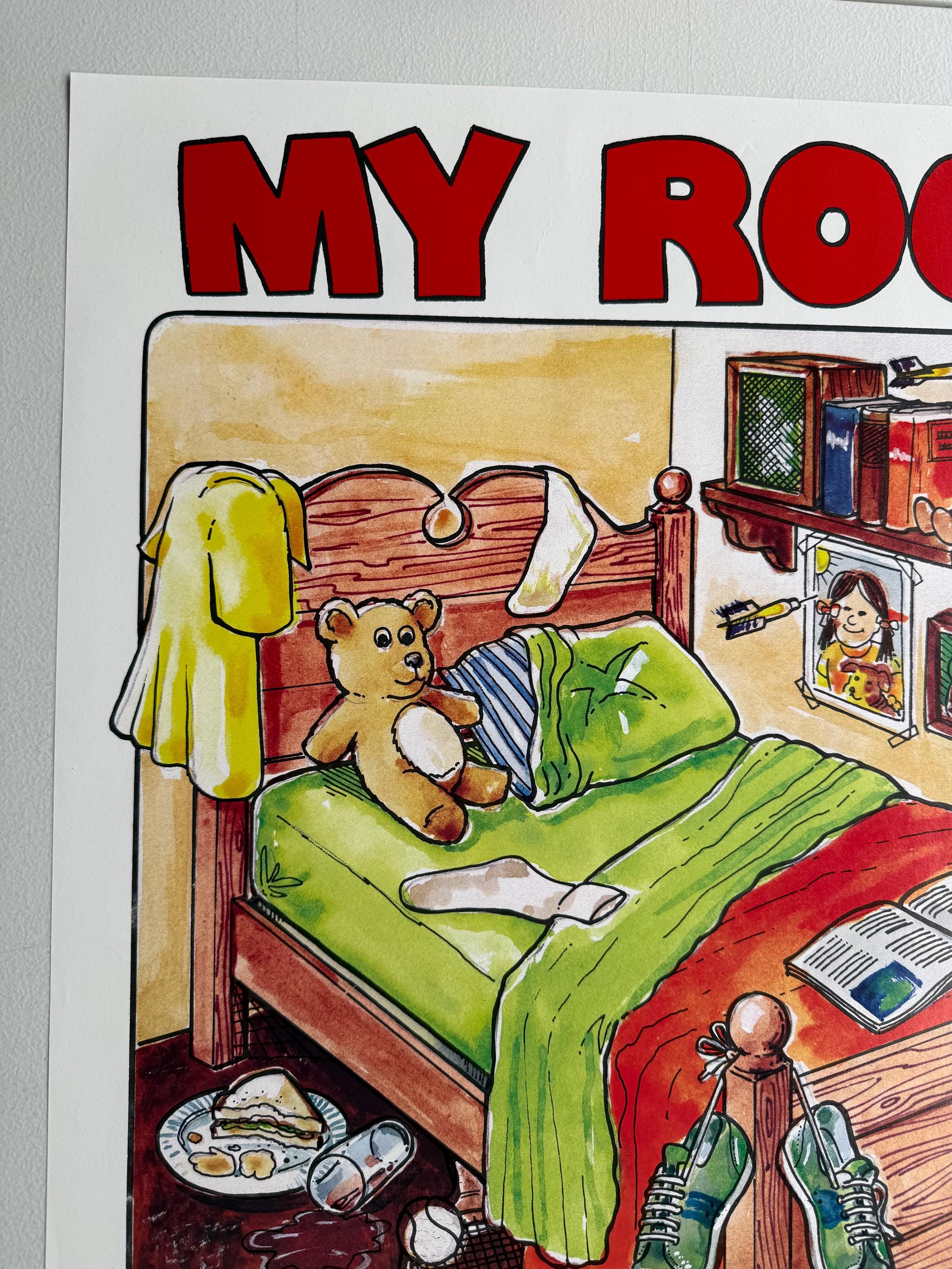 絵画 my room My Room Love It or Leave It Vintage Poster Bedroom Kid Children