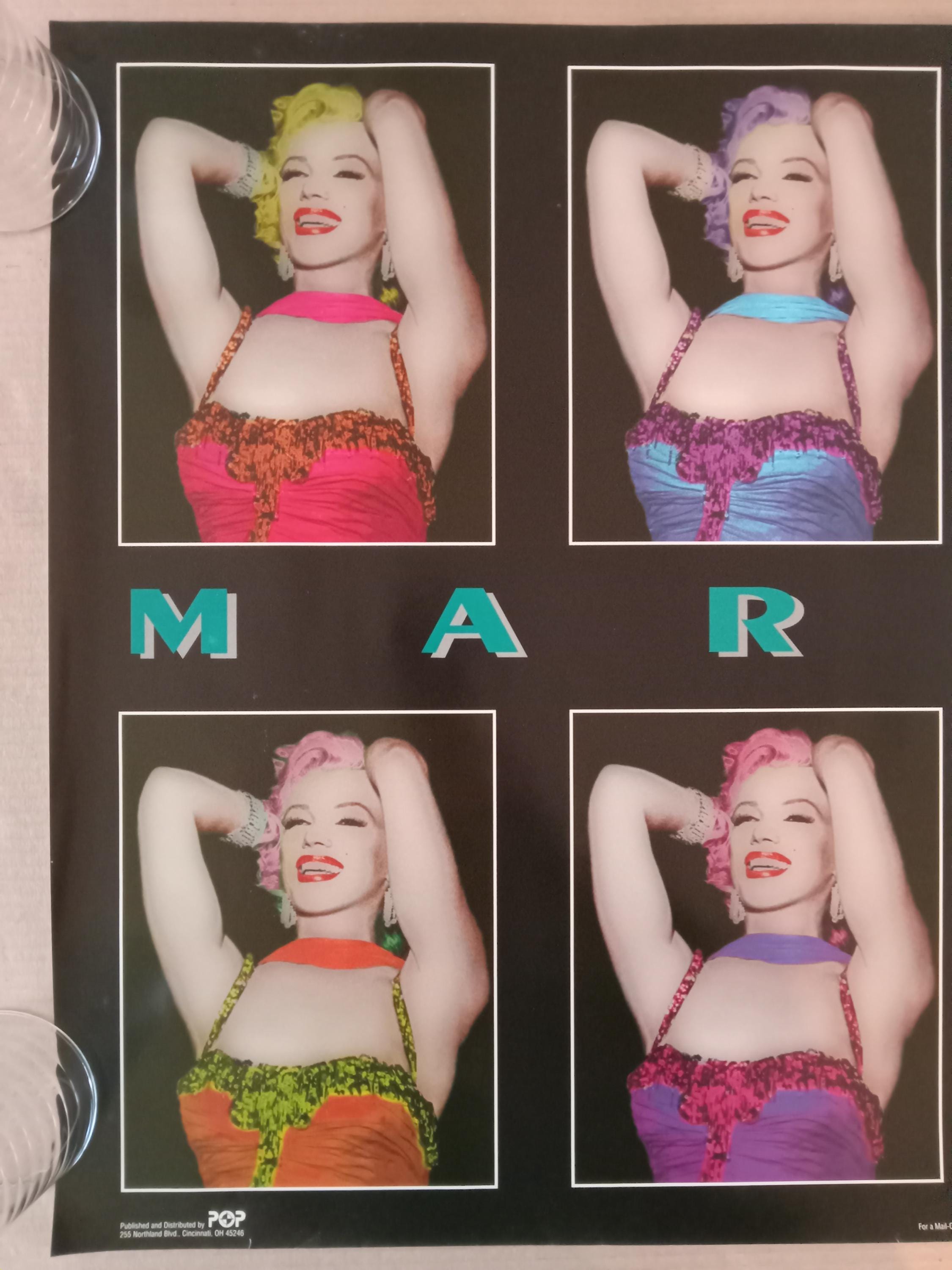 Marilyn Monroe Pop Art Vintage Poster Andy Warhol Style Psychedelic Pop ...