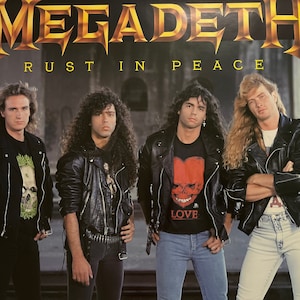 Megadeth en gira Rust in Peace 1990 cartel promocional vintage