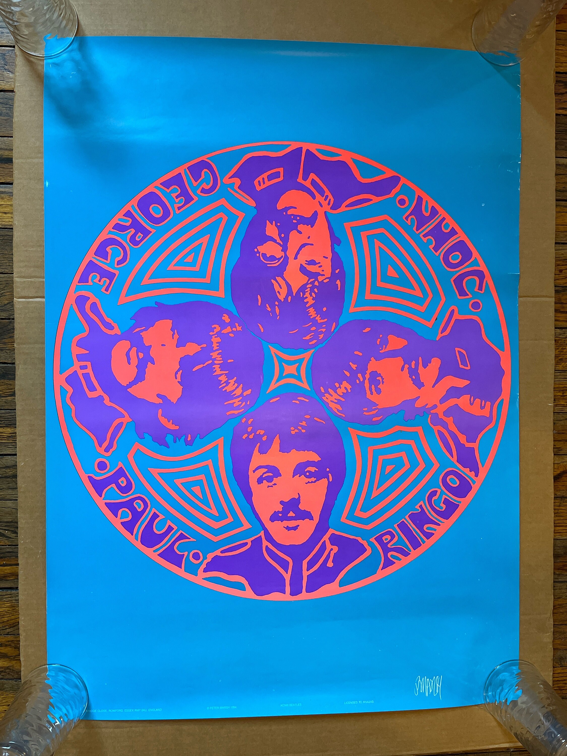 Psychedelic Vintage Poster the Beatles Mandala Peter Marsh