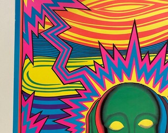 Vintage Poster the Scream Blacklight Poster Munch Psychedelic