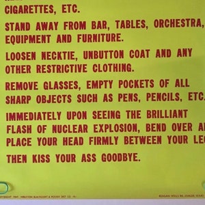 Notice Nuclear Attack Houston Blacklight Vintage Poster Kiss Goodbye 60's Peace Anti-war image 4