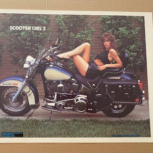 Scooter Girl 2 Harley Davidson Sexy Biker Girl Motorcycle original vintage 1970’s/1980’s poster pinup