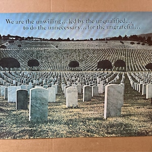 Somos los reacios cartel vintage pacifista paz tumba cementerio Cementerio de Arlington